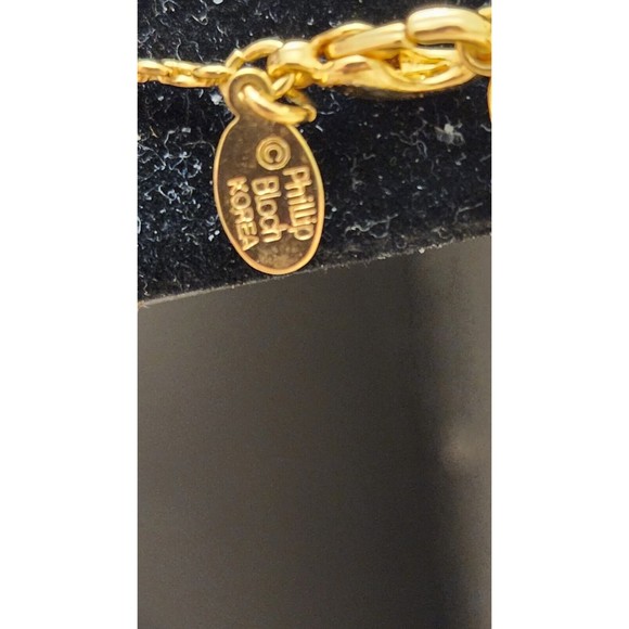 Phillip Bloch Woman's Necklace Shiny Gold-Tone Necklace 16" + 2" Extender Unique - Picture 3 of 7